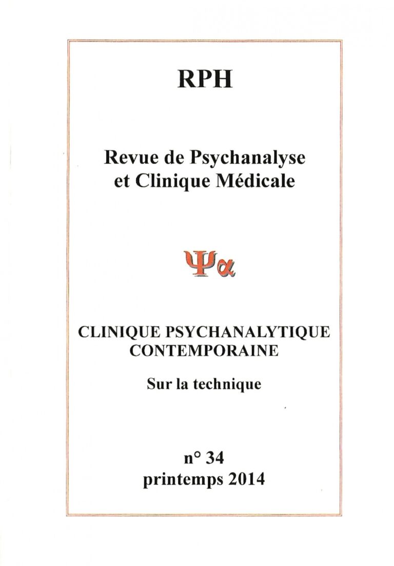 Lire la suite à propos de l’article Revue de psychanalyse et clinique médicale n°34 : Sur la technique