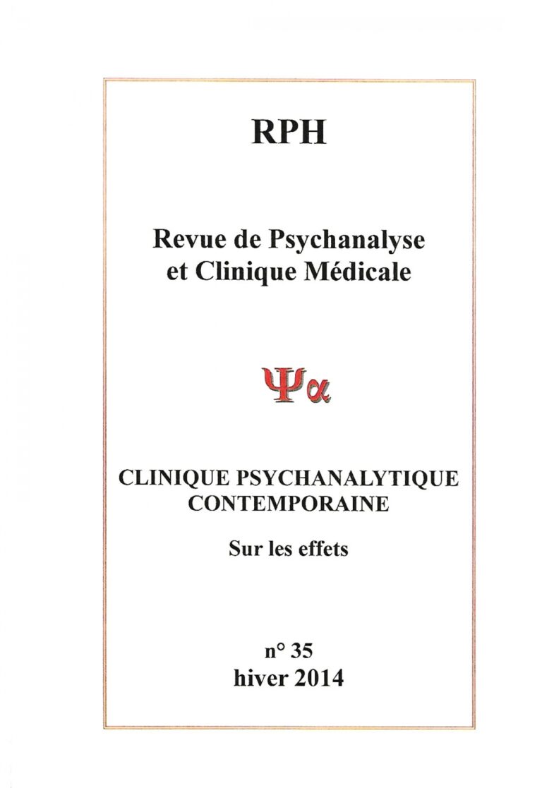 Lire la suite à propos de l’article Revue de Psychanalyse et Clinique médicale n° 35 : Sur les effets de la psychanalyse