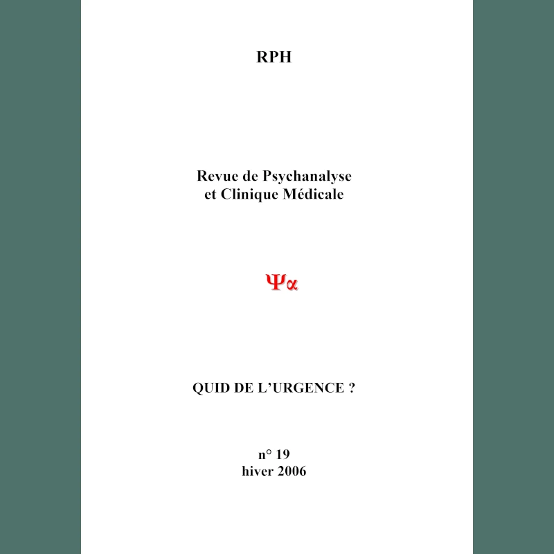 Revue de psychanalyse et clinique médicale 19