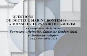 Questions du Docteur Marine Bontemps à Monsieur Fernando de Amorim en complément de la brève Fantasme originaire, fantasme fondamental et fantasme œdipien du 23 novembre 2024